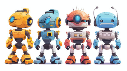 Robot toys vector illustration isolated on white background