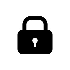 Padlock Icon Transparent Background. Solid Design Style Rounded Corner. Web and Mobile Vector Illustration.