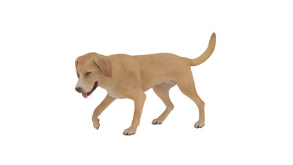 Golden brown dog PNG isolated on white background, 3D rendering of DOG