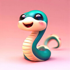 Fototapeta premium 3D furry forest animal with beautiful colors and white background. with Generative AI technology 