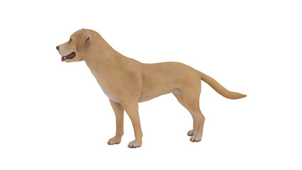 Golden brown dog PNG isolated on white background, 3D rendering of DOG