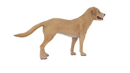 Golden brown dog PNG isolated on white background, 3D rendering of DOG