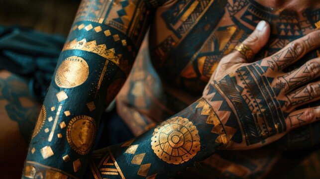 Person with arm tattoos - Powered by Adobe