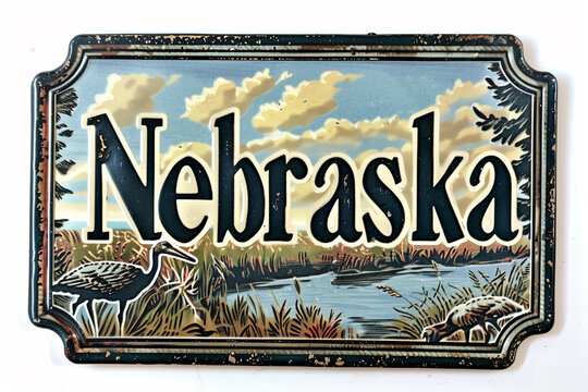 Vintage NEBRASKA Sign USA ビンテージ 看板