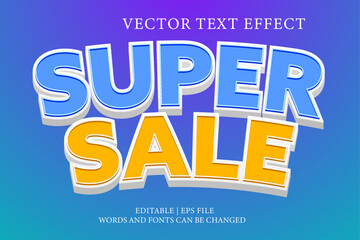 super sale promotion 3d text effect style editable