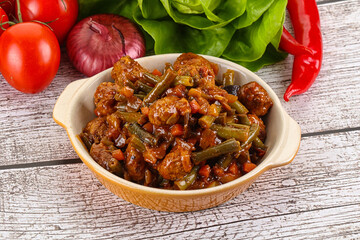 Meatball with vegetables and spices