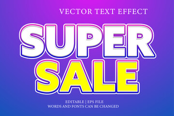 Fototapeta na wymiar editable super sale text effect template
