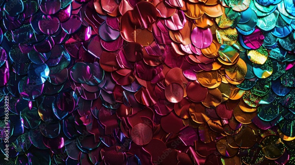 Aufkleber abstract background texture composition with a complete covering of vibrant sequins