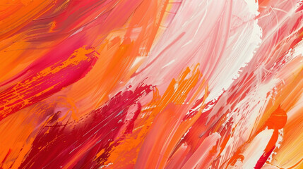 Red and orange paint strokes merging in an abstract design.