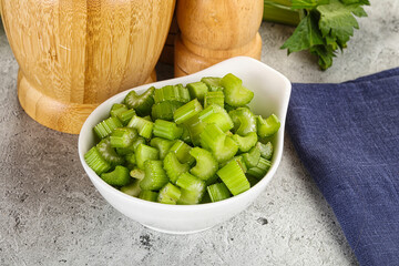 Vegan cuisine - Sliced celery stem