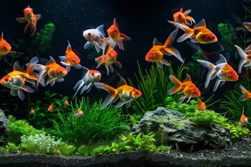 Fototapeta na wymiar Goldfish in Aquarium