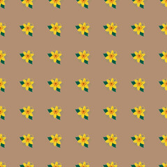 Summer Flowers At Dawn Seamless Vector Pattern Design