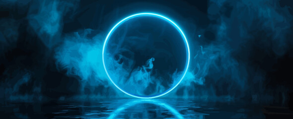 Obraz premium a blue ring floating on top of a body of water