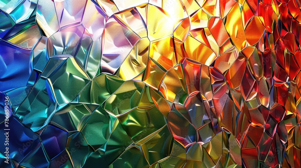 Poster abstract shiny background created with a mosaic of colorful glass