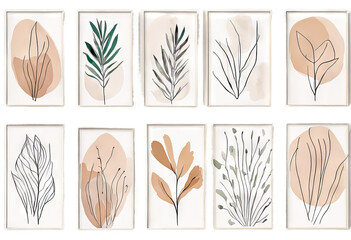 set of four seasons plants card 