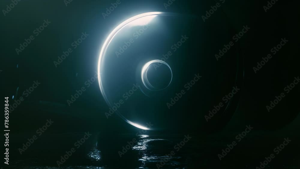 Wall mural video animation of mesmerizing celestial event where two spherical bodies align in a cosmic dance