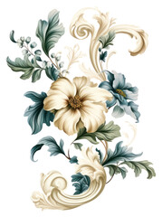 PNG Flower pattern white background creativity - obrazy, fototapety, plakaty