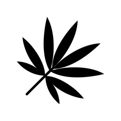 Bamboo leaf icon, isolated on white background.