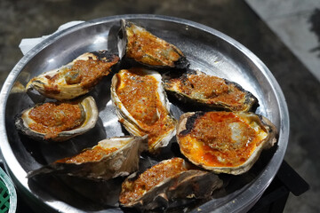 Grilled oyster at Jakarta Food Streets Vendor