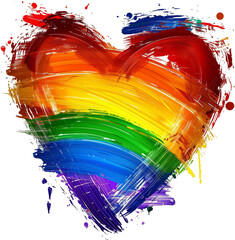 Rainbow Heart on Transparent Background