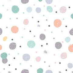 a white background with multicolored polka dots