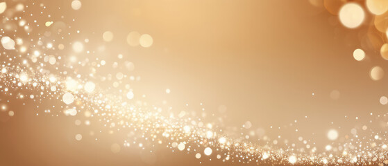 Elegant beige bokeh abstract background. Delicate blurred wallpaper texture. Template with defocused bokeh lights and copy space for business website design. Banner social media advertising.