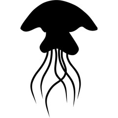 black jellyfish isolated on white background