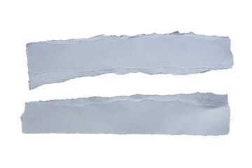 Two piece of ripped gray paper on transparent background