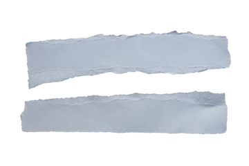 Two piece of ripped gray paper on transparent background