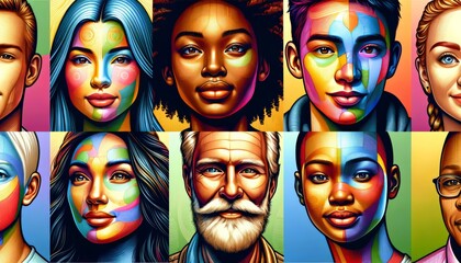 human and age diversity, social advertisement 