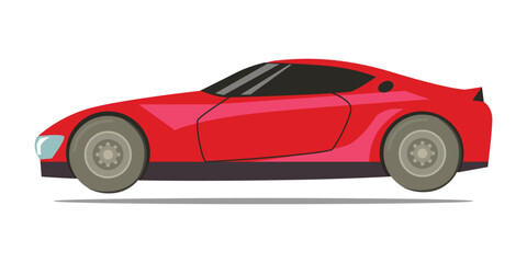 Red car with black square pattern illustration