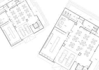 Floor plan designed building on the drawing.