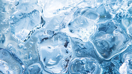 Frozen water can be clear or bluish white depending on - obrazy, fototapety, plakaty
