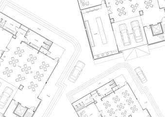 Floor plan designed building on the drawing.