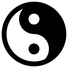 yin yang icon, simple vector design - obrazy, fototapety, plakaty