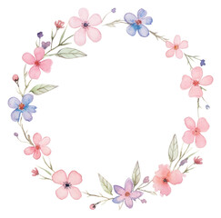 Obraz na płótnie Canvas PNG Little flower circle border pattern wreath plant