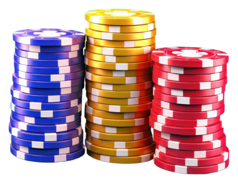 PNG Stacks of casino chips gambling game opportunity.