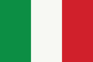 Naklejka premium National flag of Italy original size and colors vector illustration, Italian flag or il Tricolore bandiera dItalia, first tricolour cockade flag Italian Republic