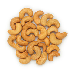 roasted cashew nuts isolated on white - 786372649