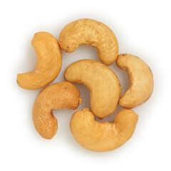 roasted cashew nuts isolated on white - 786372650