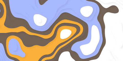 Colorful paper cut background. Abstract realistic papercut decoration textured with wavy layers. Vector topographic illustration. Cover layout template.