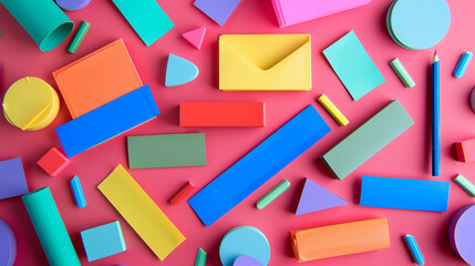 A colorful pack of sticky tabs with different shapes and sizes, ready to mark important pages.