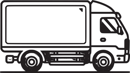 shipping delivery truck flat vector  - obrazy, fototapety, plakaty