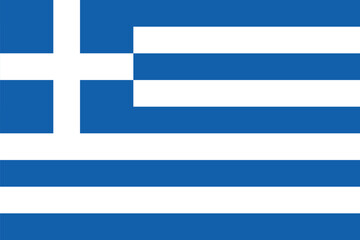 National flag of Greece original size and colors vector illustration, Flag of the Hellenic Republic, Galanolefki or Kyanolefki, Greece flag - obrazy, fototapety, plakaty