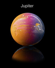 Model of Jupiter on black background
