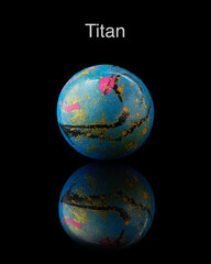 Model of Titan on black background