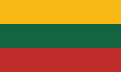 National flag of Lithuania original size and colors vector illustration, Lietuvos veliava Lithuanian flag, Republic of Lithuania flag