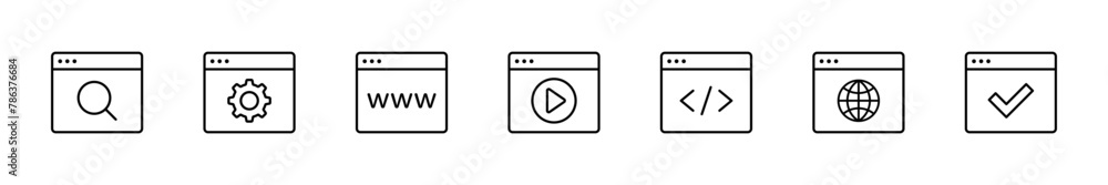 Fototapete browser, web page icons set. website, browser icon collection. vector