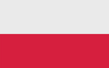 National flag of Poland original size and colors vector illustration, flaga Polski or Flag of the Republic of Poland Rzeczpospolita