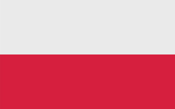 National flag of Poland original size and colors vector illustration, flaga Polski or Flag of the Republic of Poland Rzeczpospolita